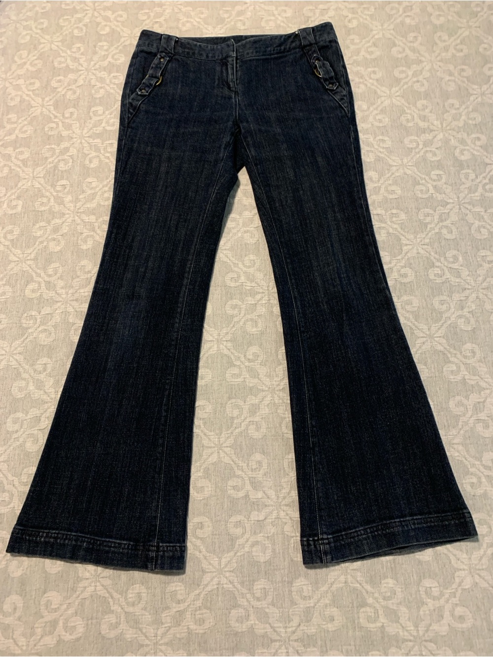 INC International Concepts Petite Dark Indigo Flare Jeans (Size 6P)